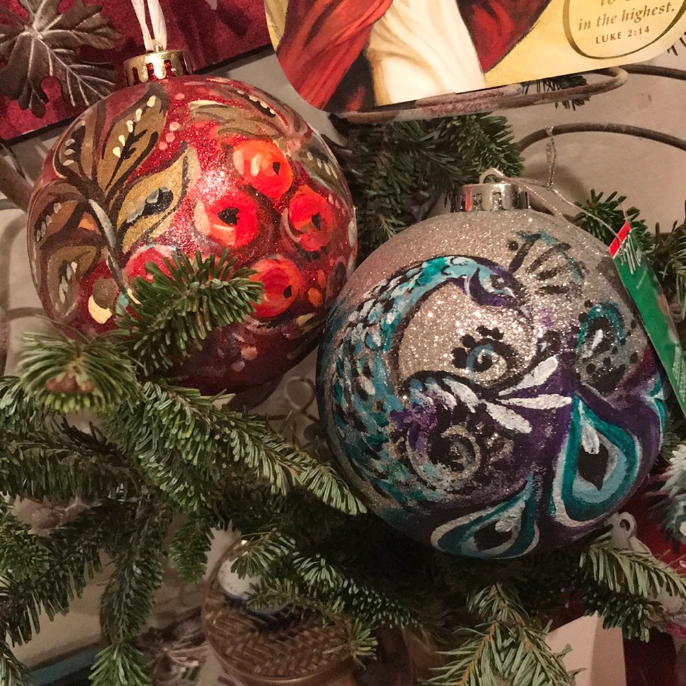 Custom made hand painted ornaments!